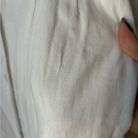 LAST $ DROP! Hand Sewn White Linen Blend Dress - Picture 7 of 7